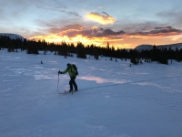 Sunrise and the approaching storm as we bailed out to Henry's Fork