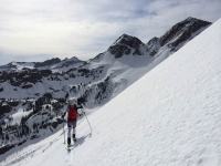 Skiing NW Couloir of Twin Peaks