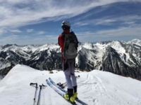 Skiing NW Couloir of Twin Peaks